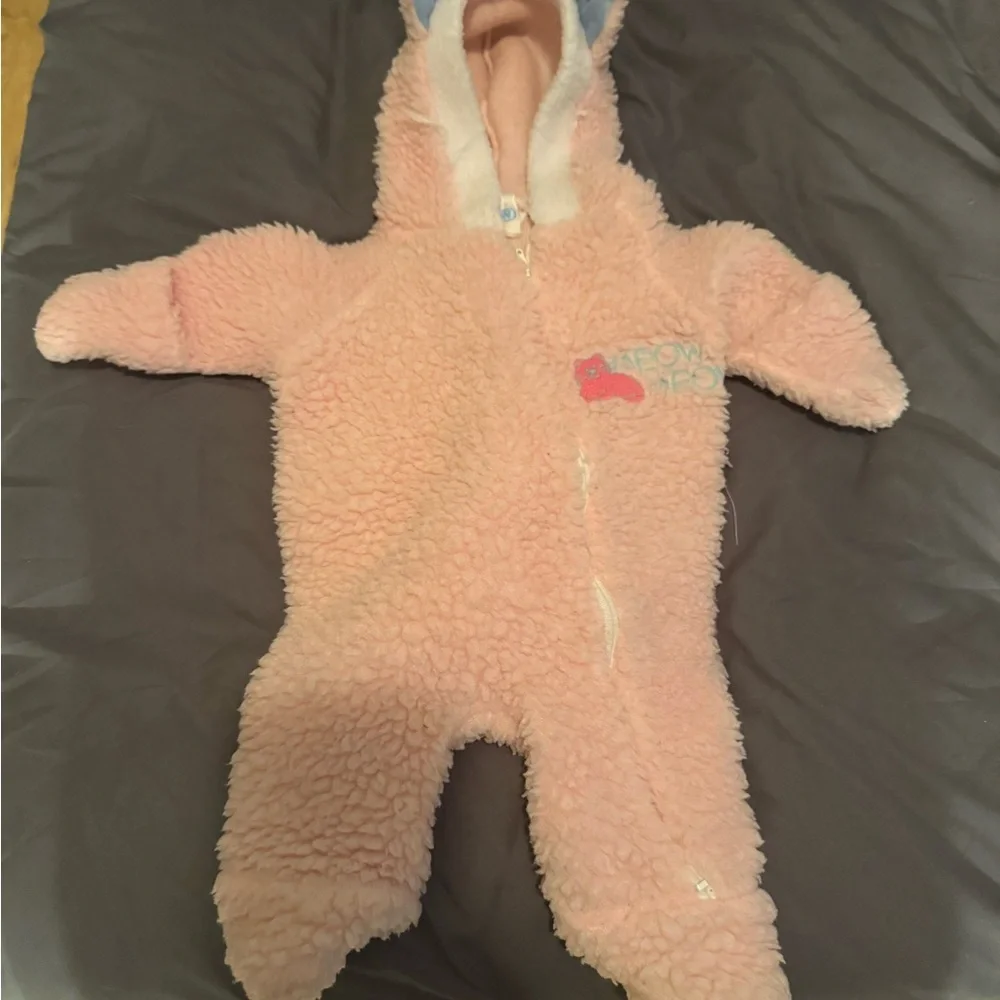 Carter's Pink Sherpa Hooded Baby One-Piece Romper